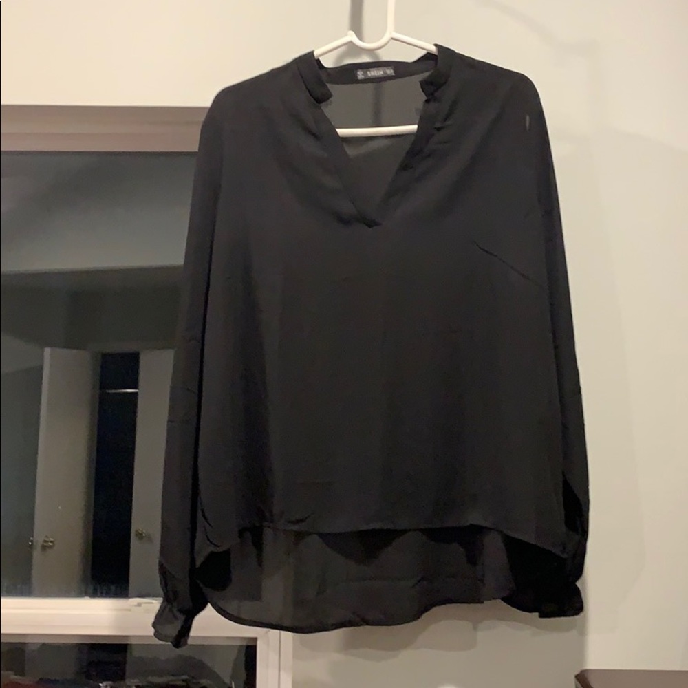 Shein black cold shoulder top